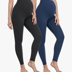 Size XL Women's Maternity Leggings - Black and Blue